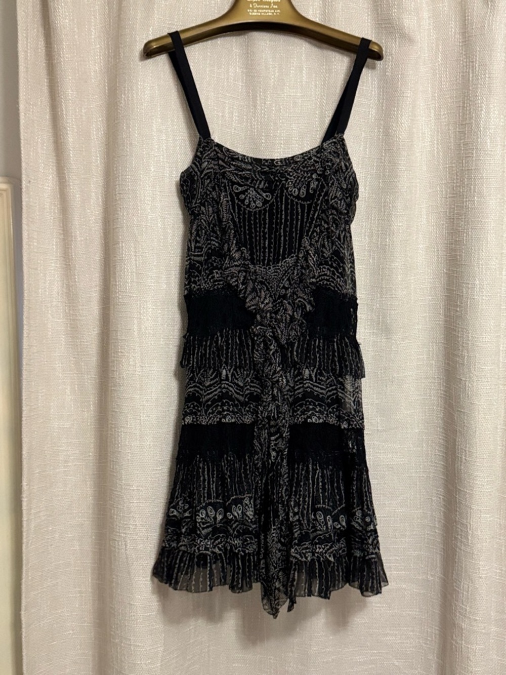Diane von Furstenberg Black Printed Silk Taleen Mini Dress - Picture 4 of 4
